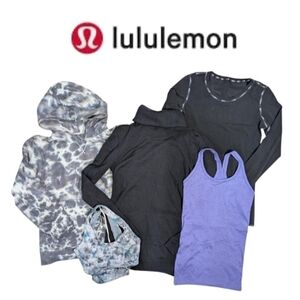 5 piece Lululemon Bundle Size 2 Hoodie Knit Sweater Long Sleeve Tank Sports Bra